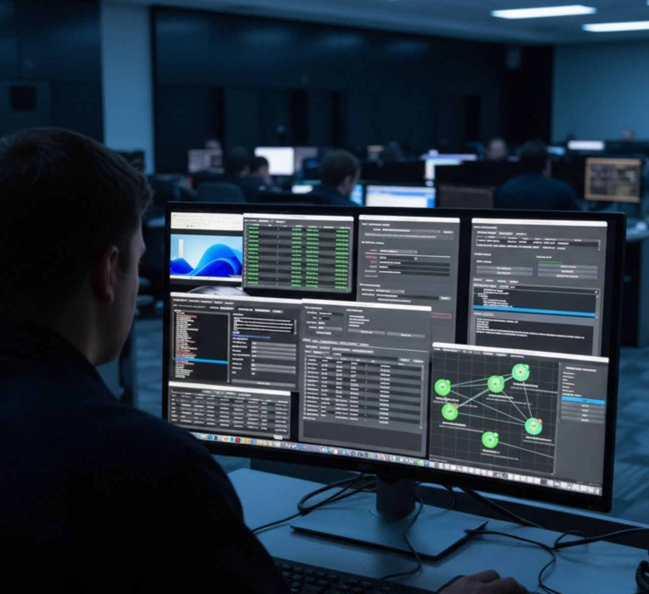 Operator console in a cyber operations center